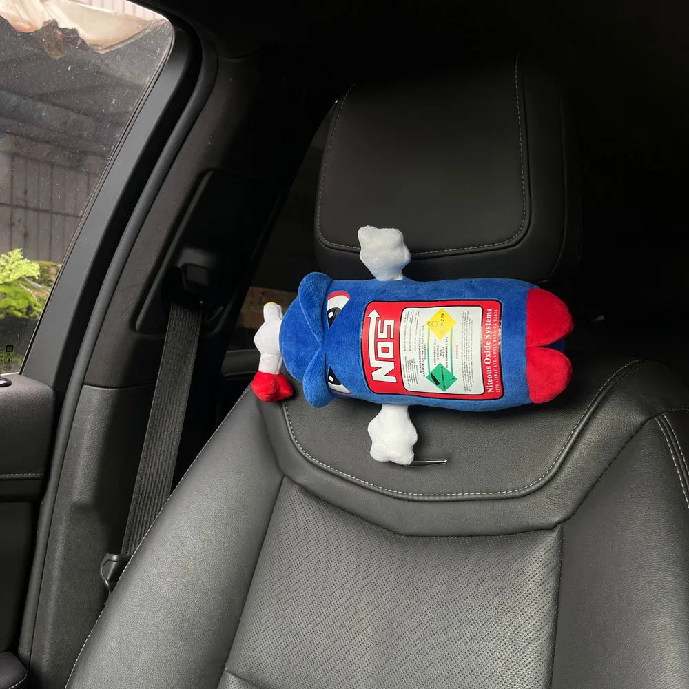 Cuscino per Collo Auto, Poggiatesta per Conducente e Passeggero Anteriore, Cuscino a Forma di Bottiglia di NOS con Ali, Decorazione per Auto, Cuscino per Poggiatesta in Pile